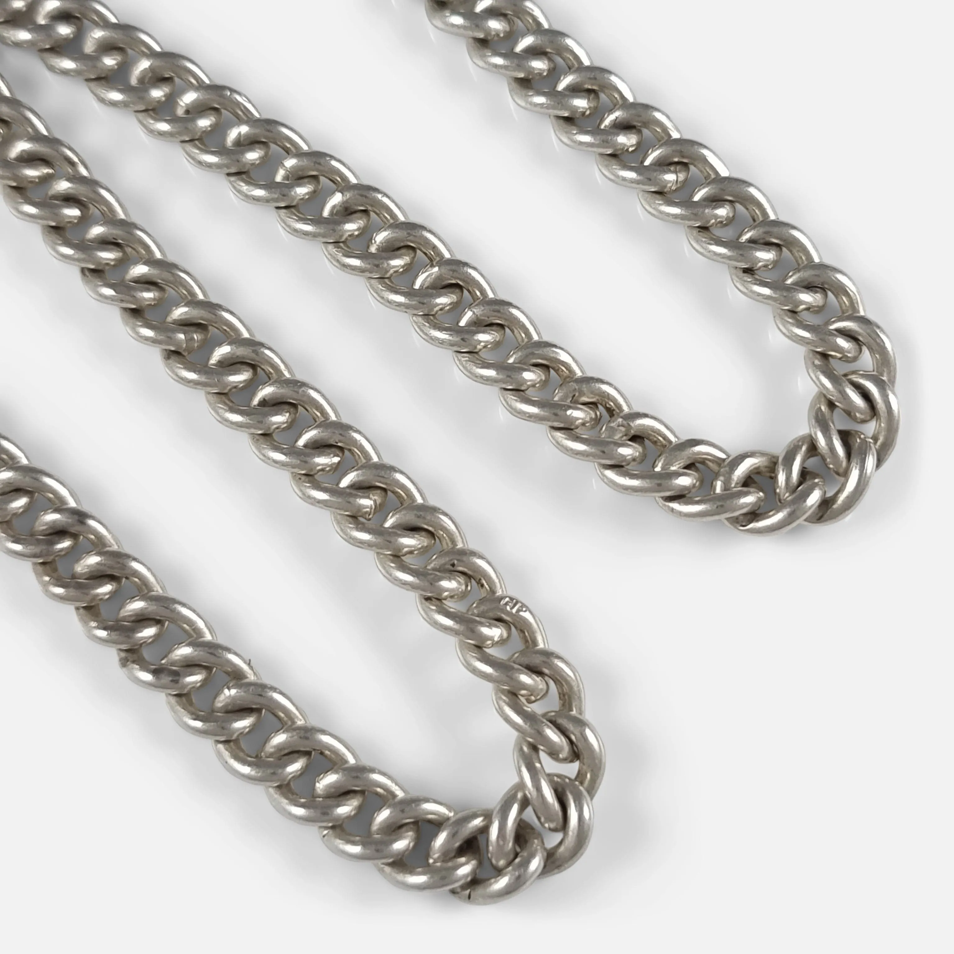 George V Sterling Silver Double Albert Watch Chain - 1927