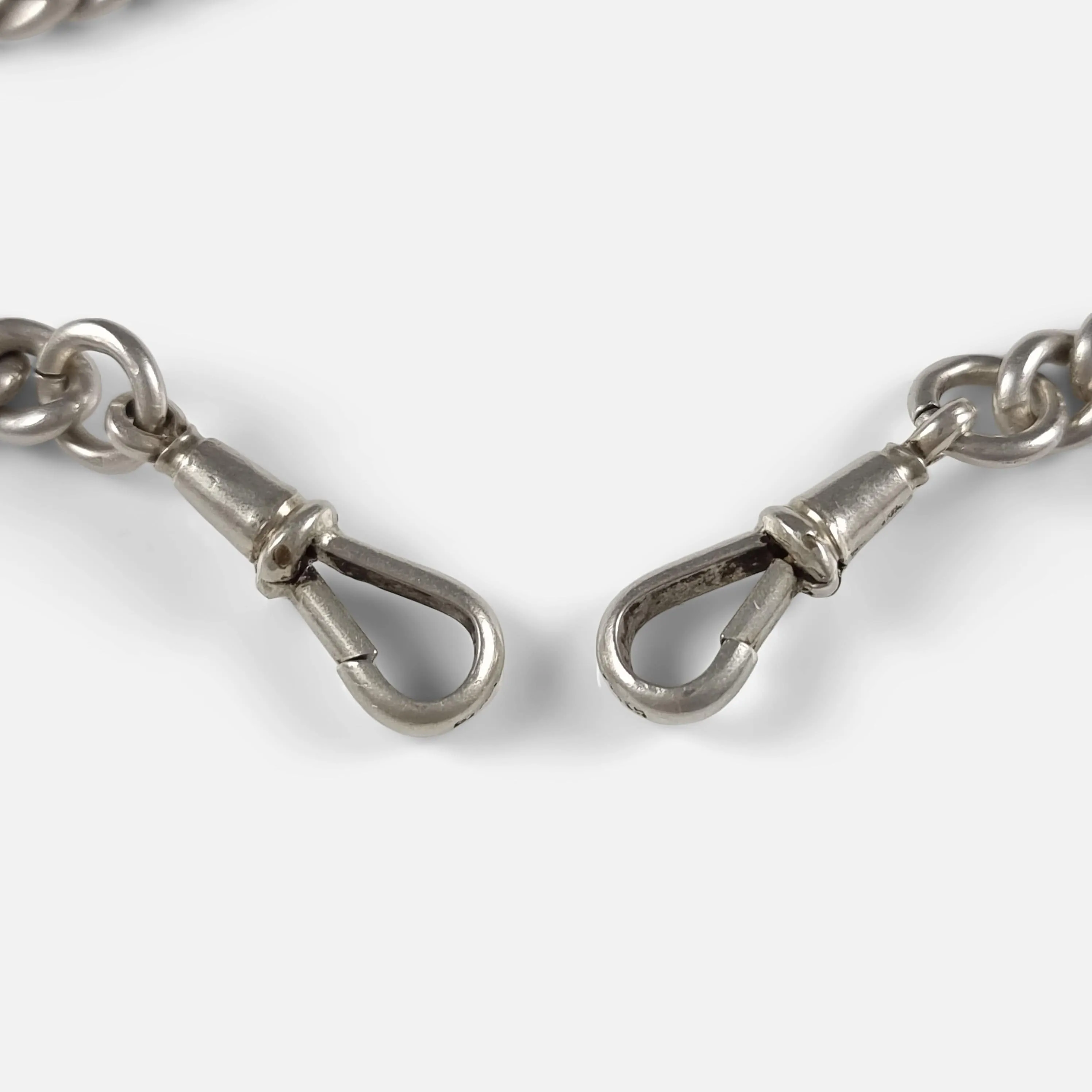George V Sterling Silver Double Albert Watch Chain - 1927