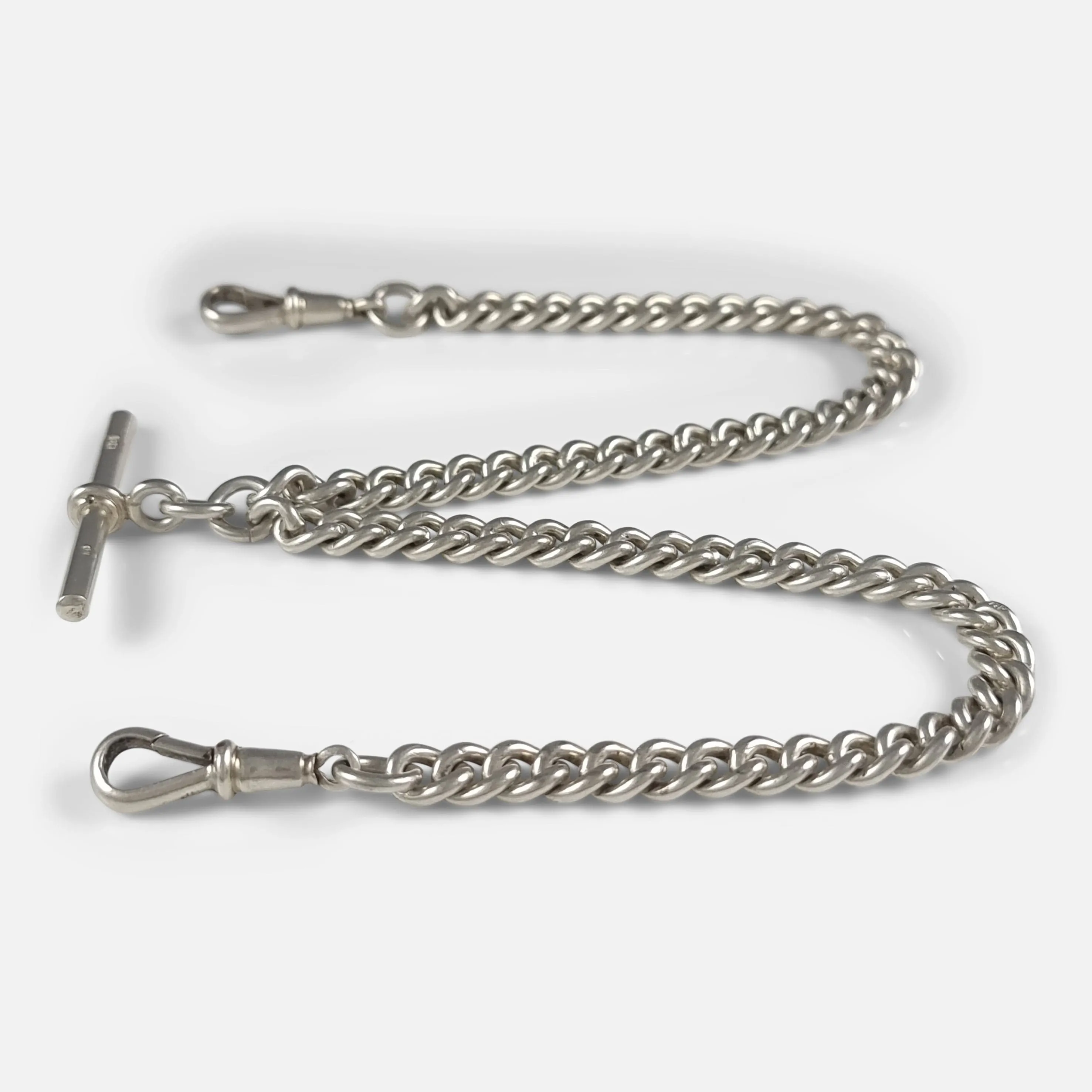 George V Sterling Silver Double Albert Watch Chain - 1927
