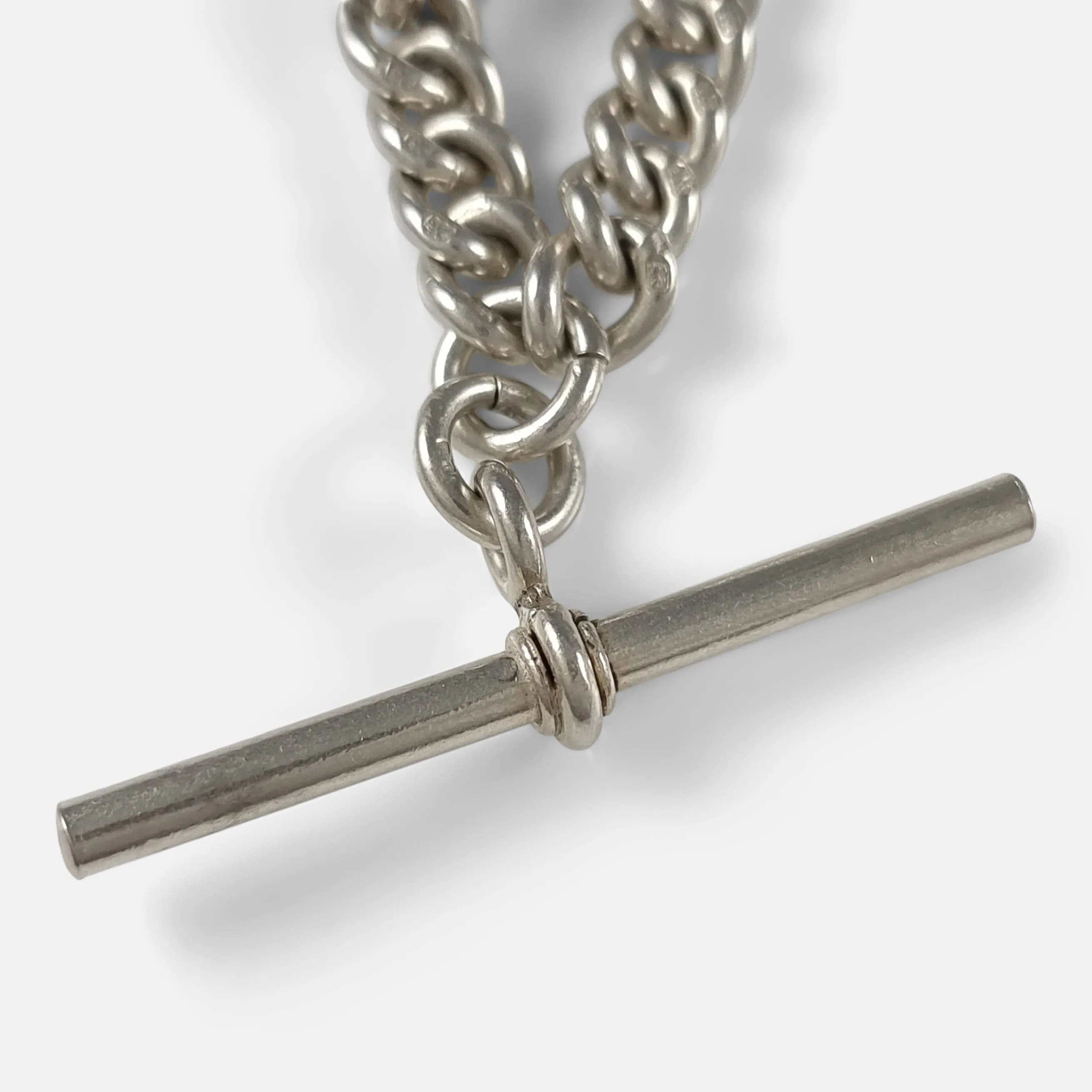 George V Sterling Silver Double Albert Watch Chain - 1927