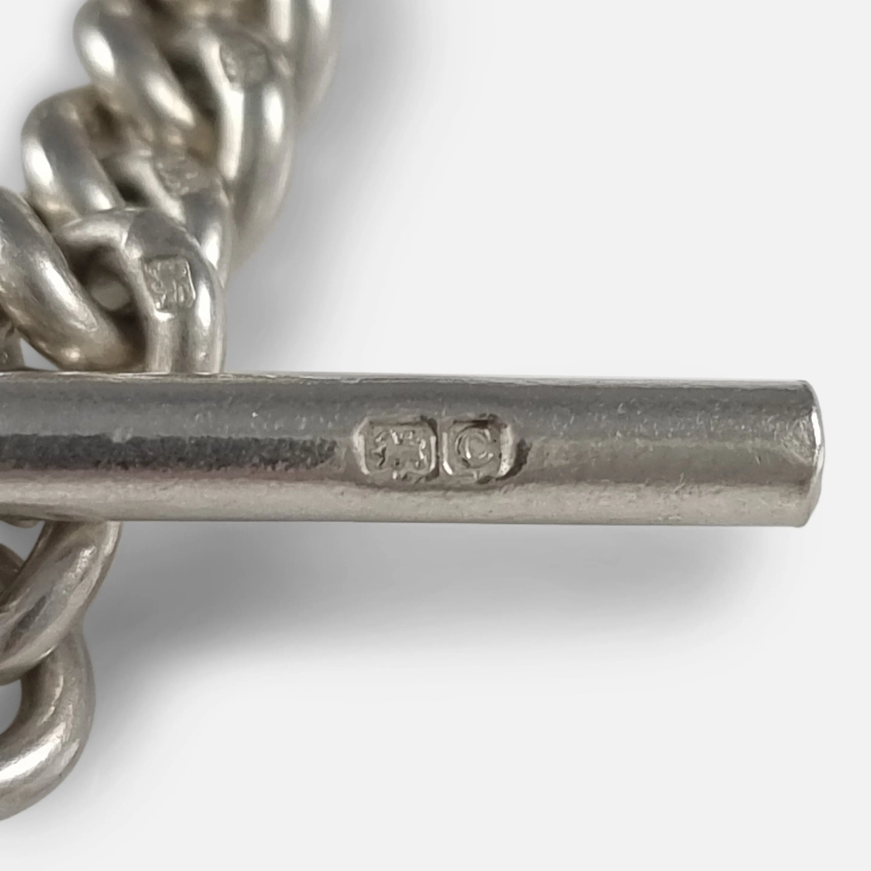 George V Sterling Silver Double Albert Watch Chain - 1927