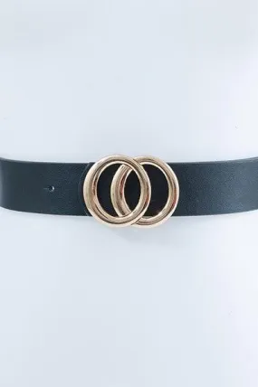 Gold Double Circle Belt Black or Ivory