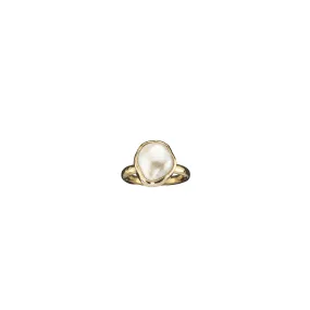 Gold Moonlight Pearl Ring