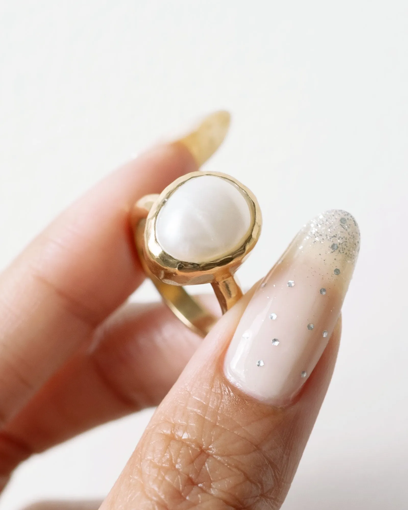 Gold Moonlight Pearl Ring