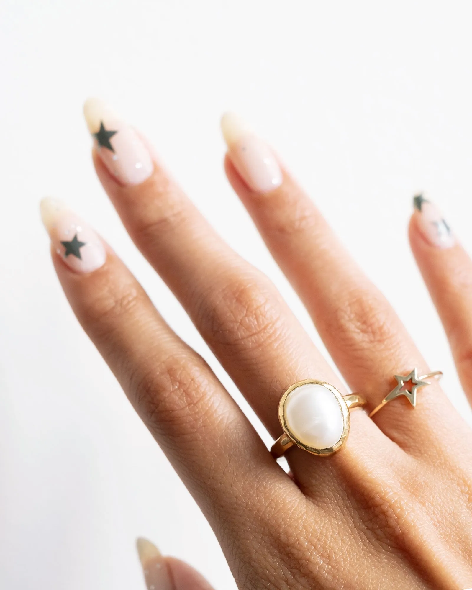 Gold Moonlight Pearl Ring