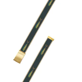 Green Dolphin Motif Military Buckle Belt