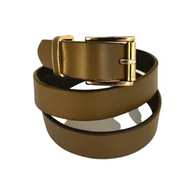 H&M Men's Adjustable Leather Belt Brown Tan Acorn Color US Euro Medium 796220