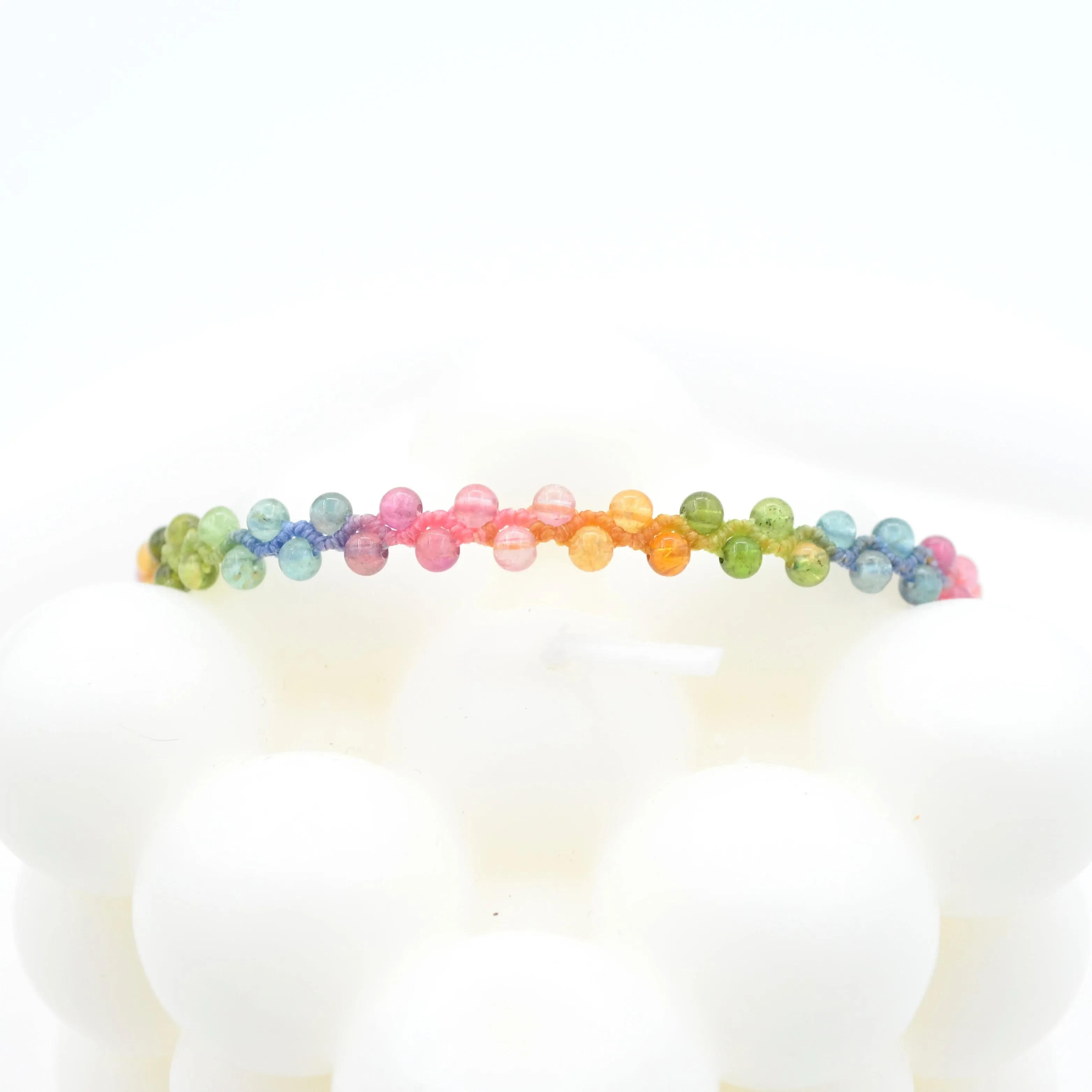 Hand Woven Sapphire Color Gradient Macaron Bracelet