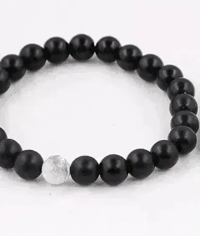 Handmade Black Lava Seven Chakra Healing Balance Beaded Bracelet
