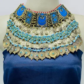 Handmade Tribal Turquoise Stone Choker Necklace