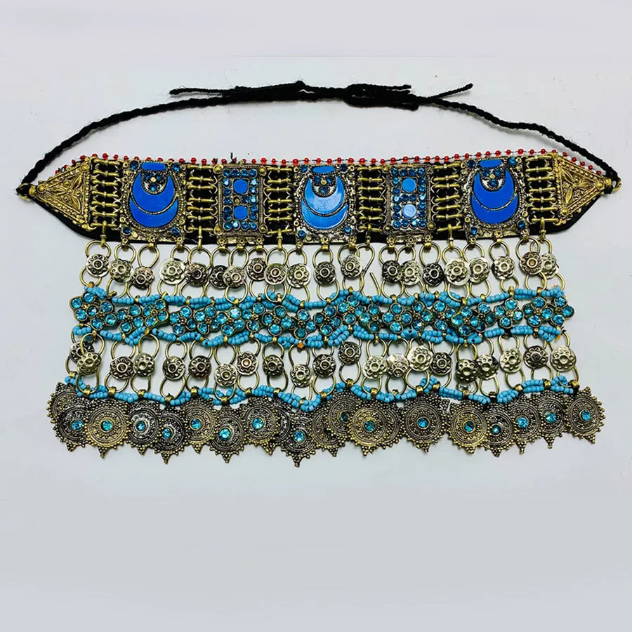 Handmade Tribal Turquoise Stone Choker Necklace