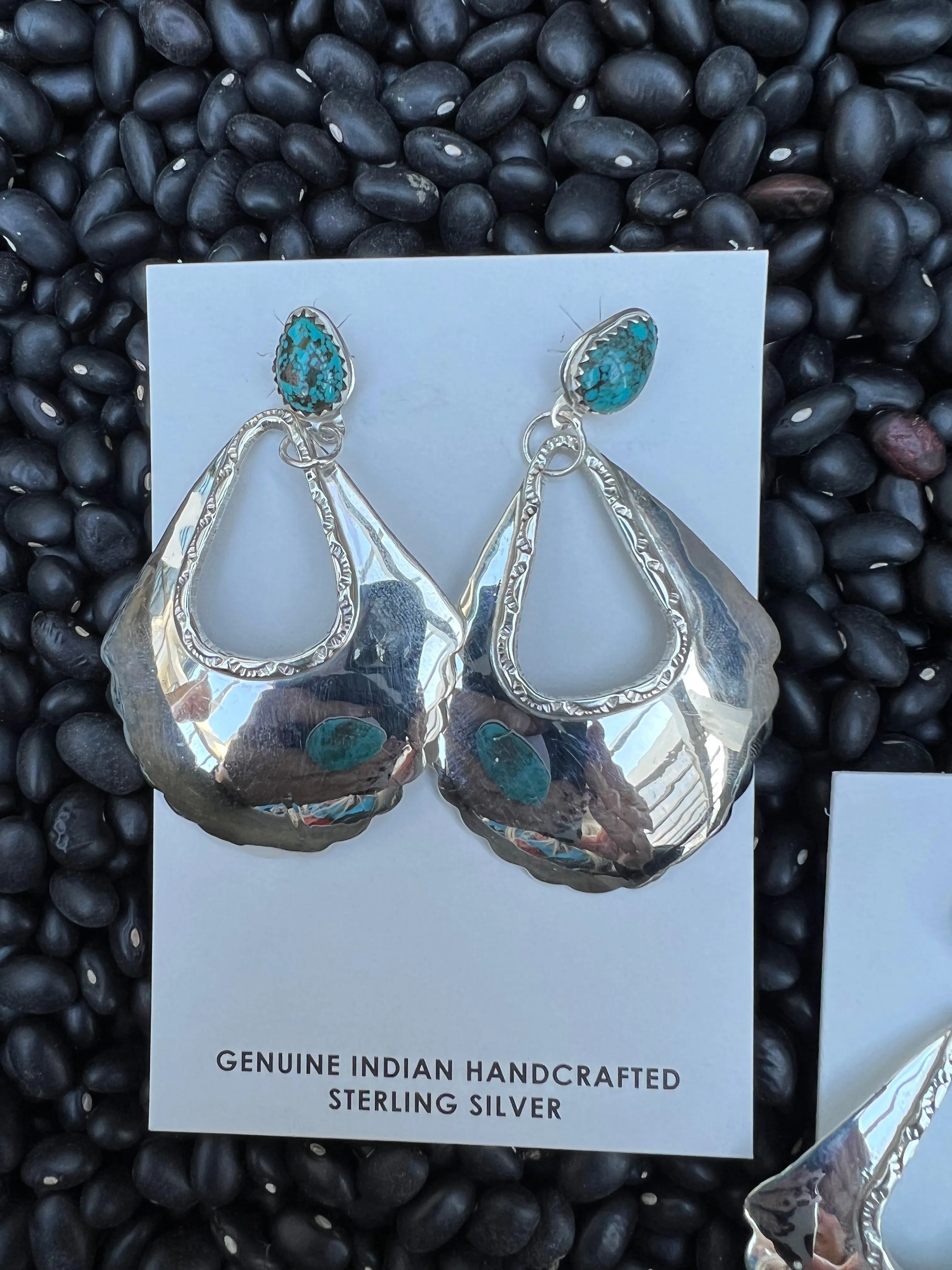 High Shine Hand Stamped Earrings