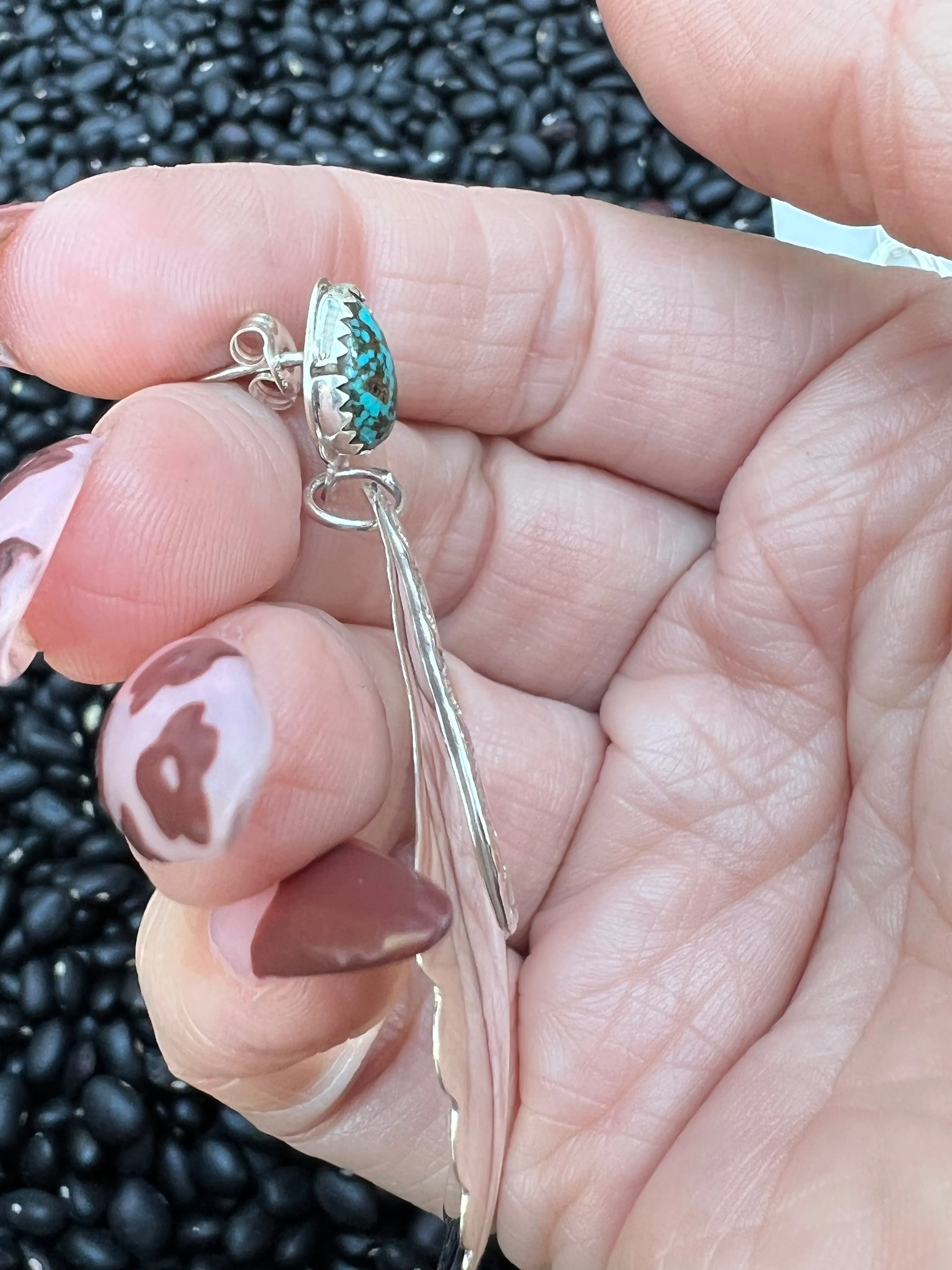 High Shine Hand Stamped Earrings