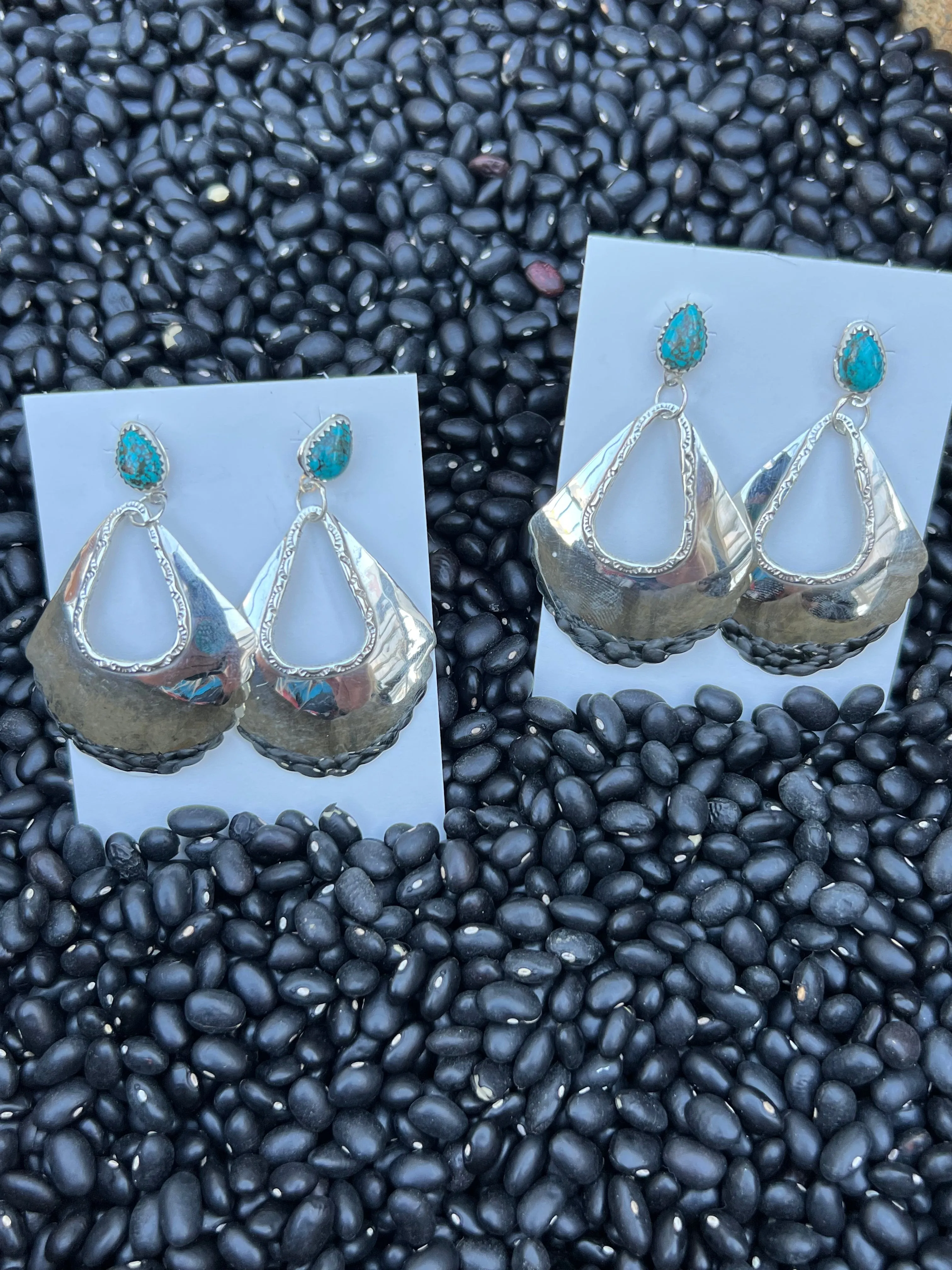 High Shine Hand Stamped Earrings
