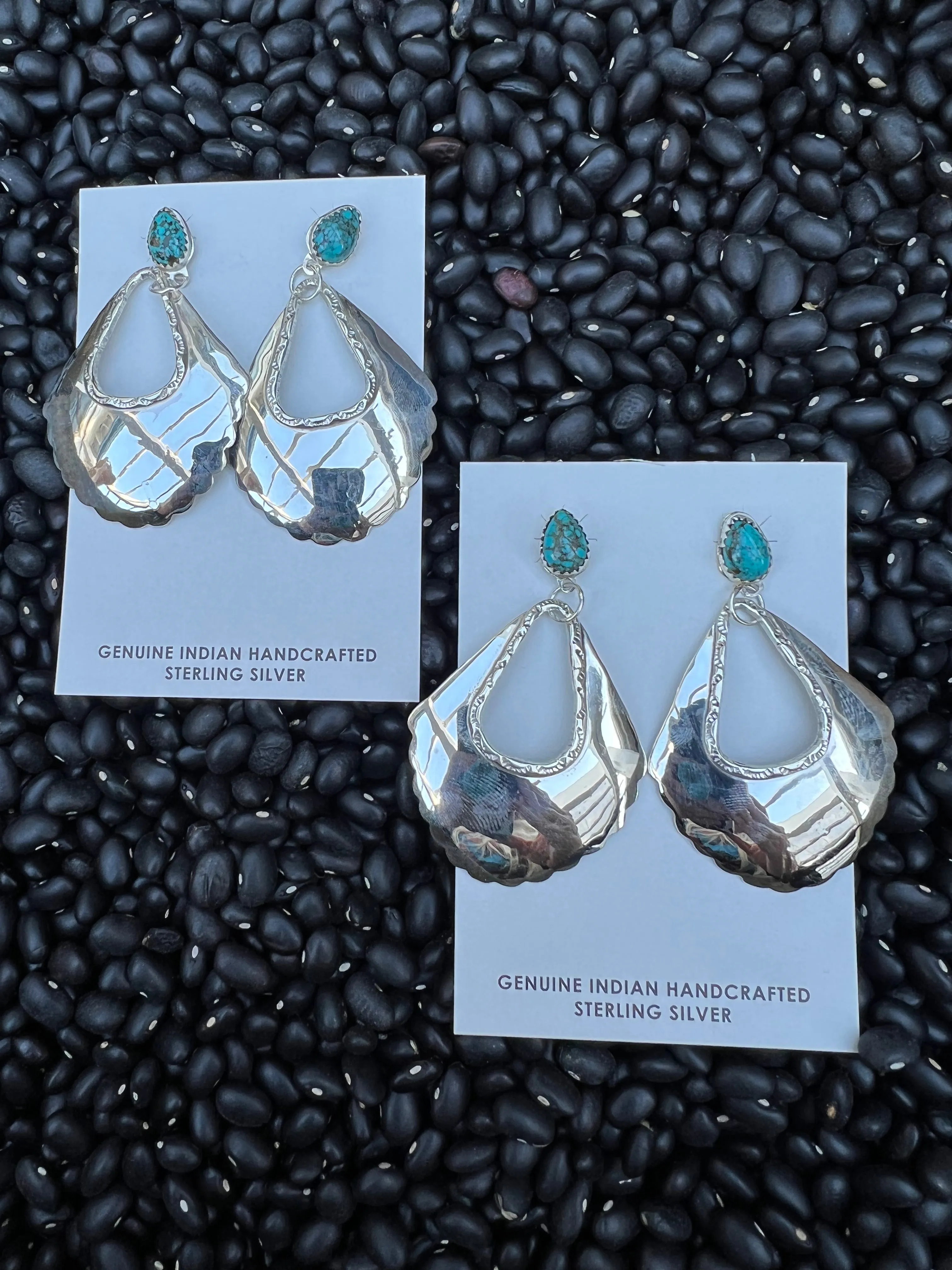 High Shine Hand Stamped Earrings