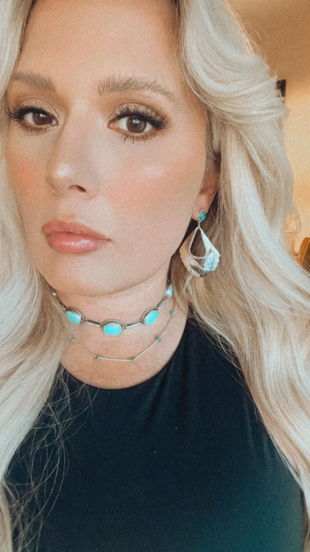 High Shine sterling silver turquoise earrings