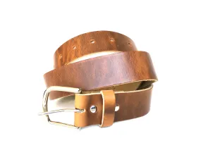 Horween Sunflower Brown Leather Belt, Gift for Him, Artisan Made Belt, Handmade Belt