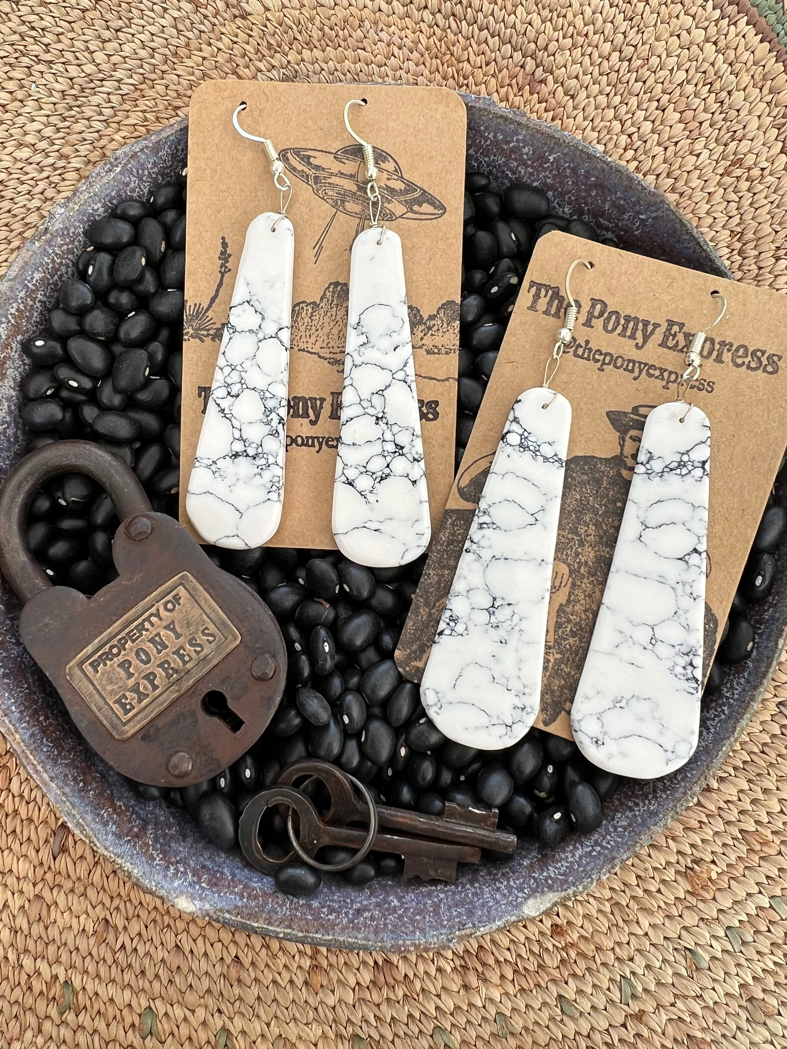 Howlite Slab Earrings