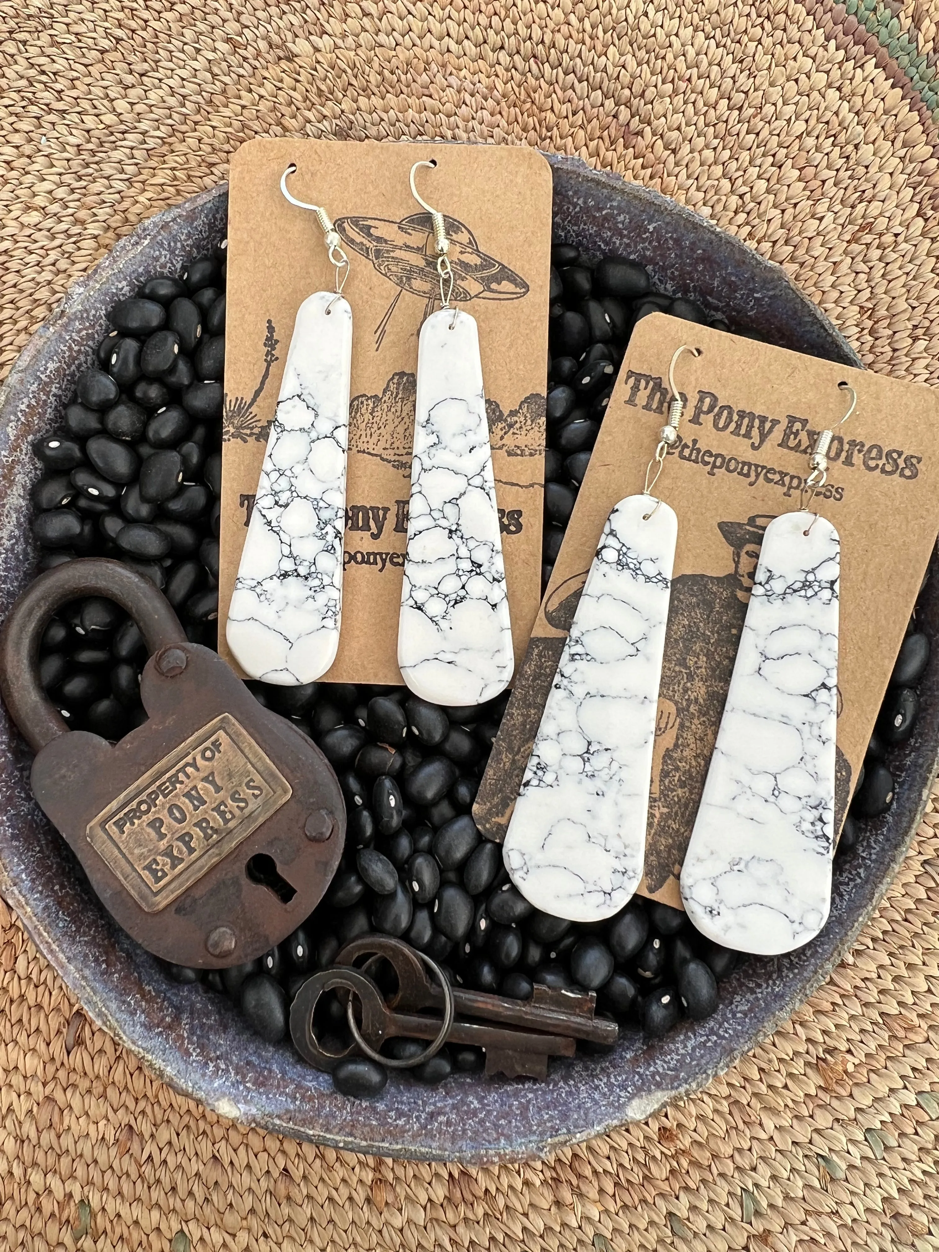 Howlite Slab Earrings