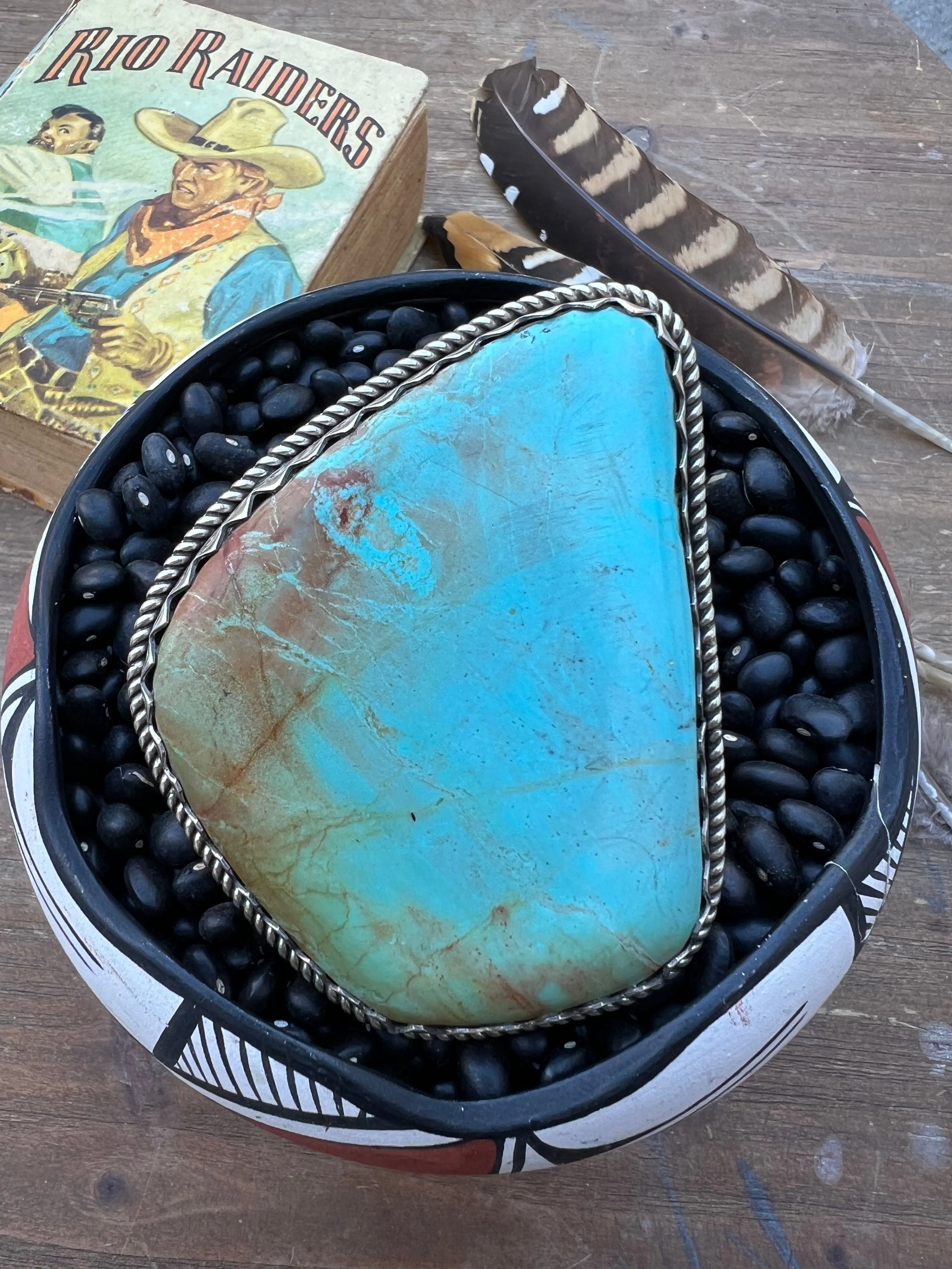 Huge blue Turquoise Slab Cuff