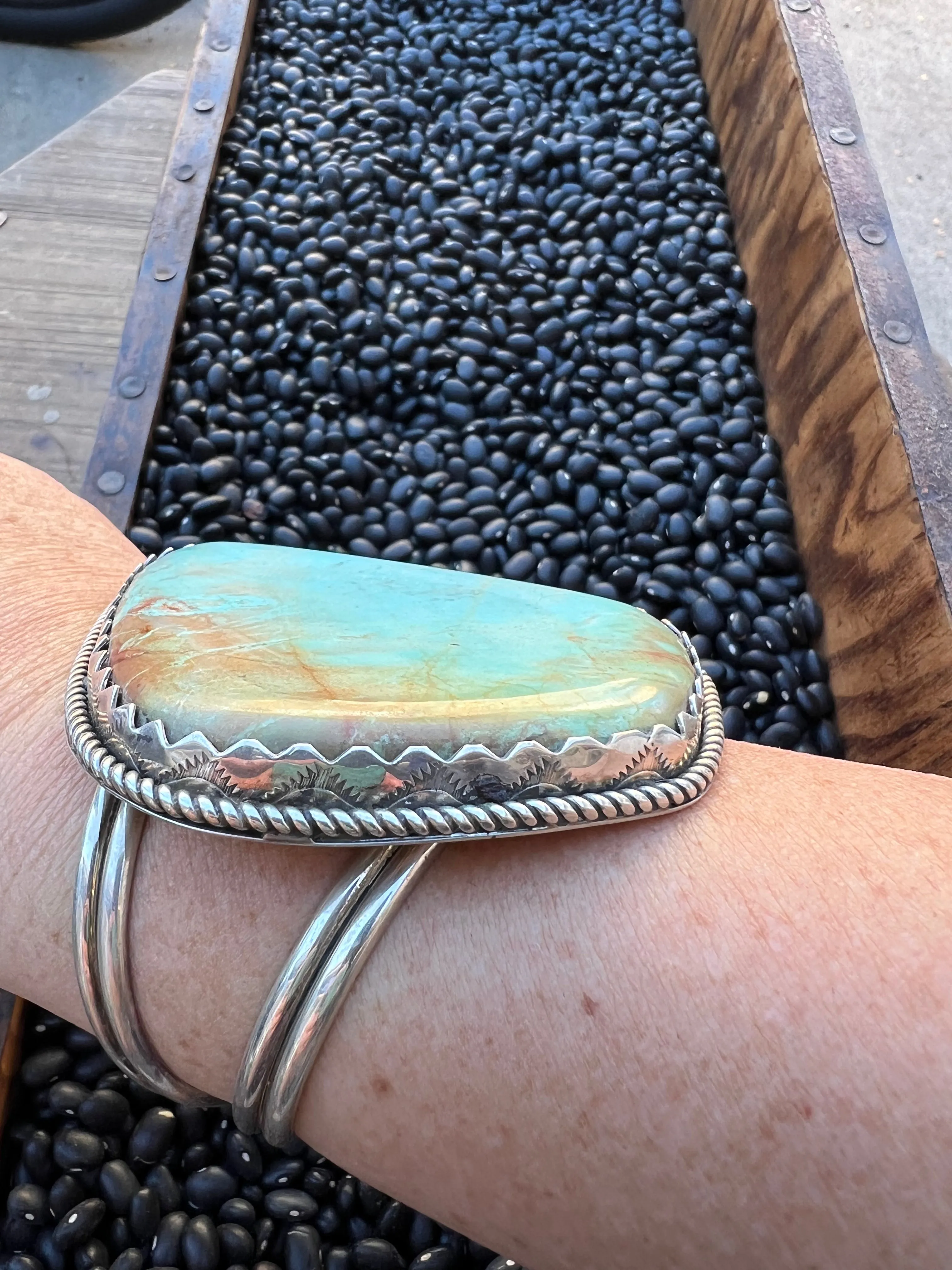 Huge blue Turquoise Slab Cuff