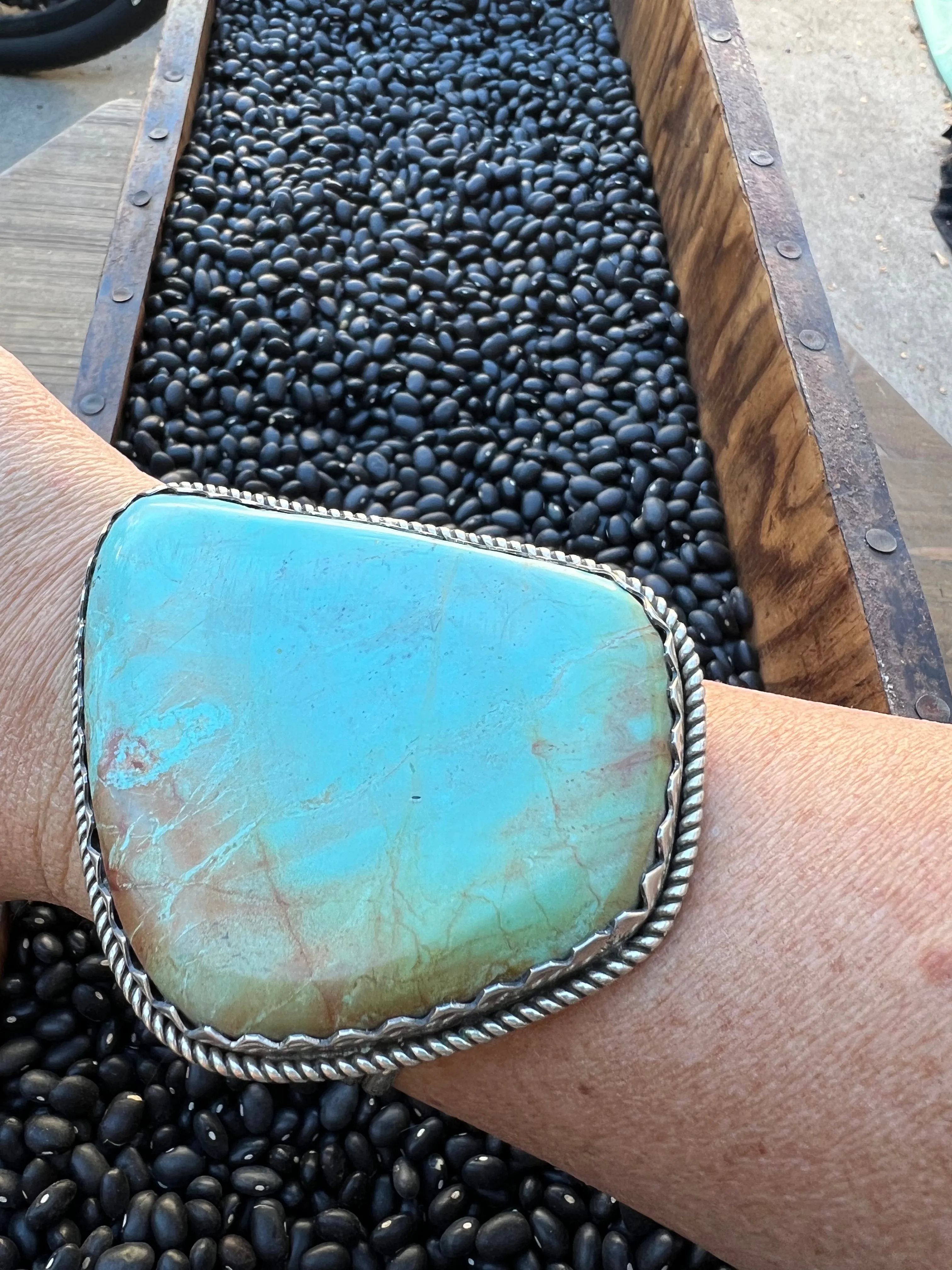 Huge blue Turquoise Slab Cuff