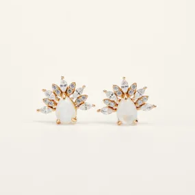 Infinity Moonstone Light Stud Earrings