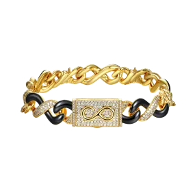 Infinity Two-tone Snake Shape Bracelet -  12mm