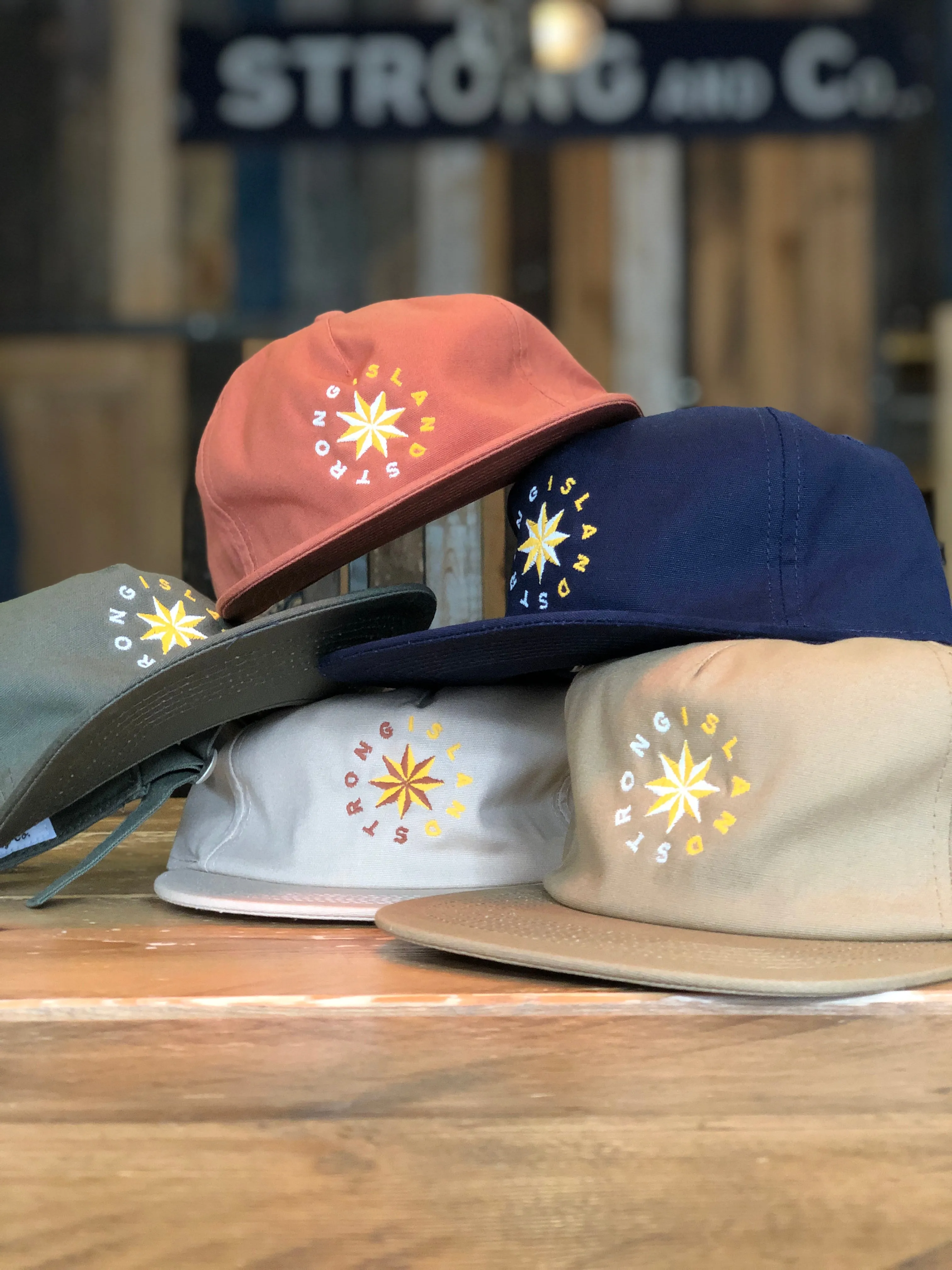 Island Star // 5 Panel Organic Cap - Olive Green