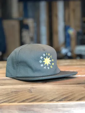 Island Star // 5 Panel Organic Cap - Olive Green