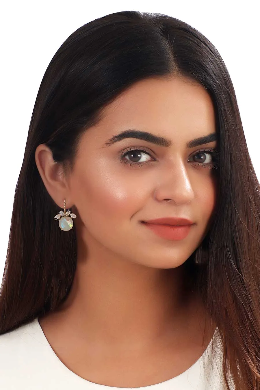 Ivory Moonstone Drop Earrings