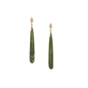 Jade Deco Diamond Drop Earrings