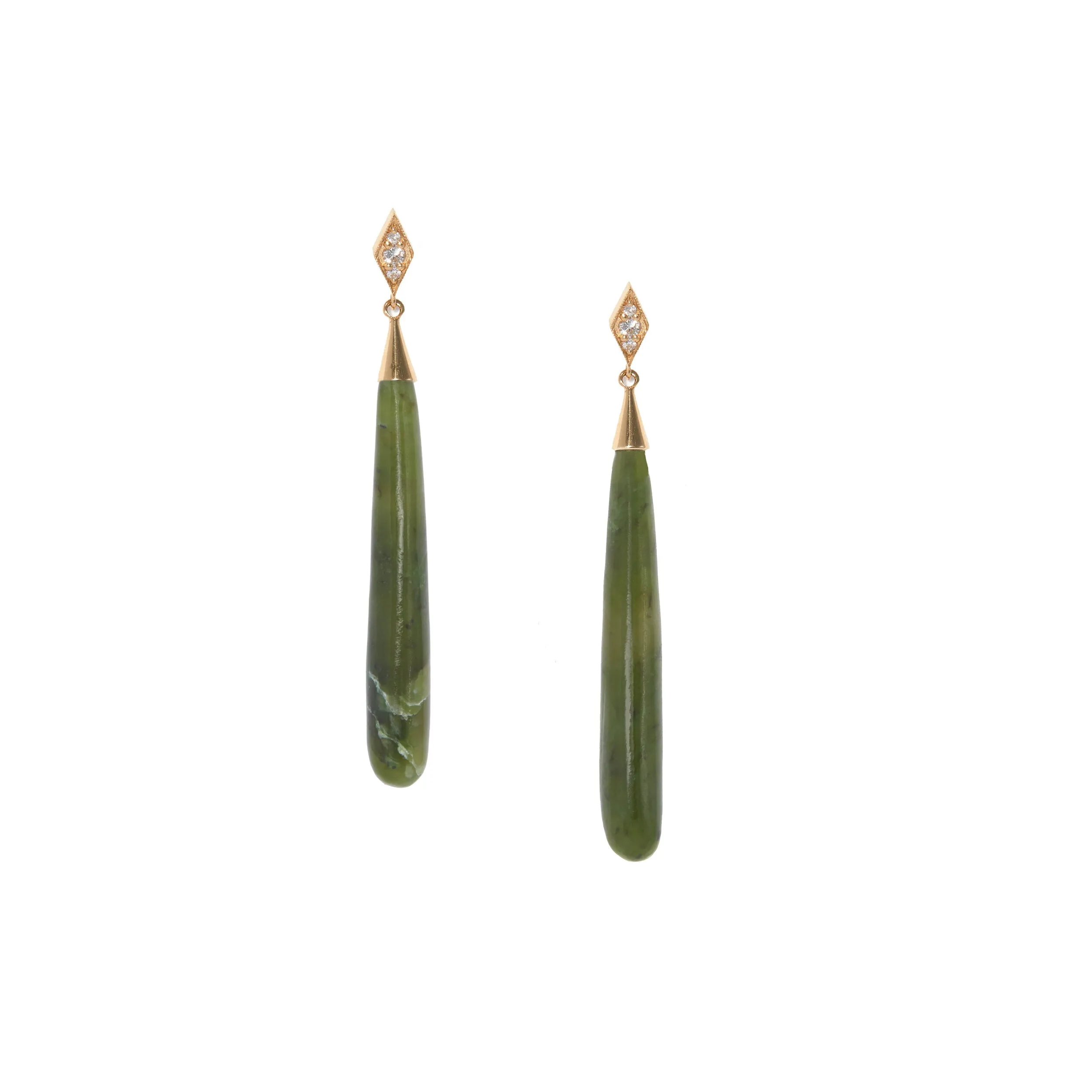 Jade Deco Diamond Drop Earrings