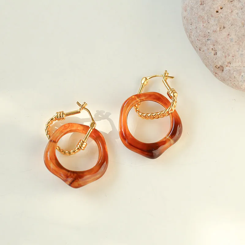 Jade Fusion Hoop Earrings