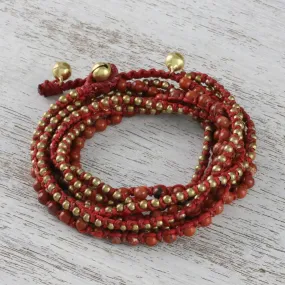 Jasper Beaded Wrap Bracelet from Thailand - Boho Dream | NOVICA