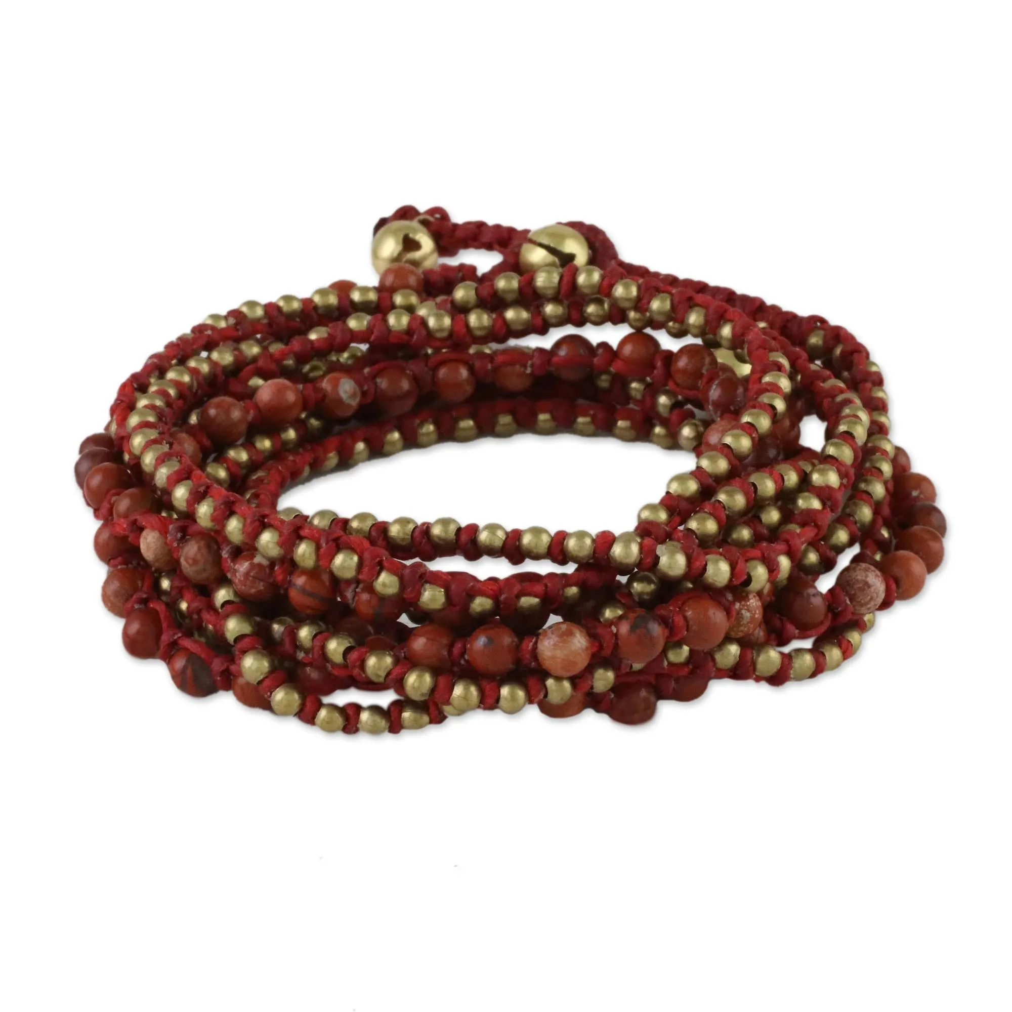 Jasper Beaded Wrap Bracelet from Thailand - Boho Dream | NOVICA