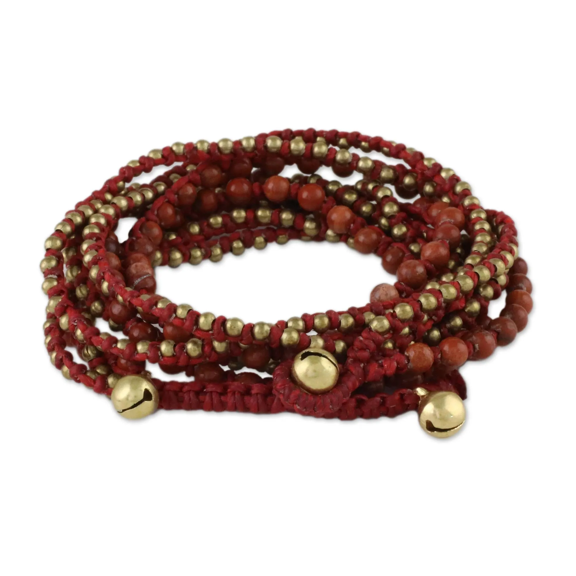 Jasper Beaded Wrap Bracelet from Thailand - Boho Dream | NOVICA