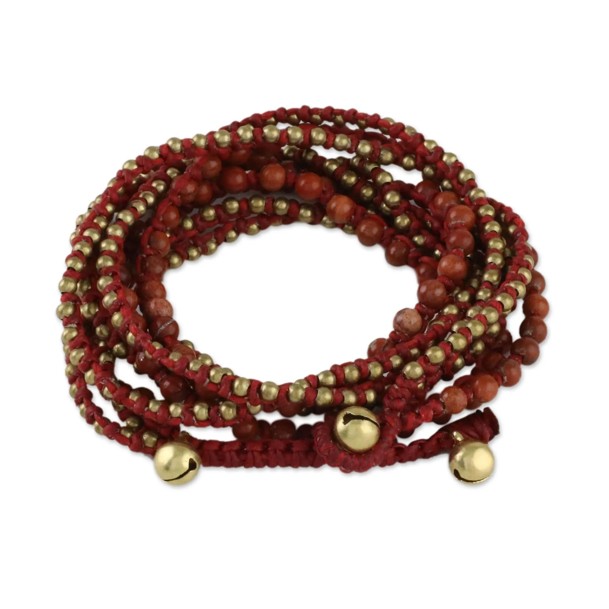 Jasper Beaded Wrap Bracelet from Thailand - Boho Dream | NOVICA
