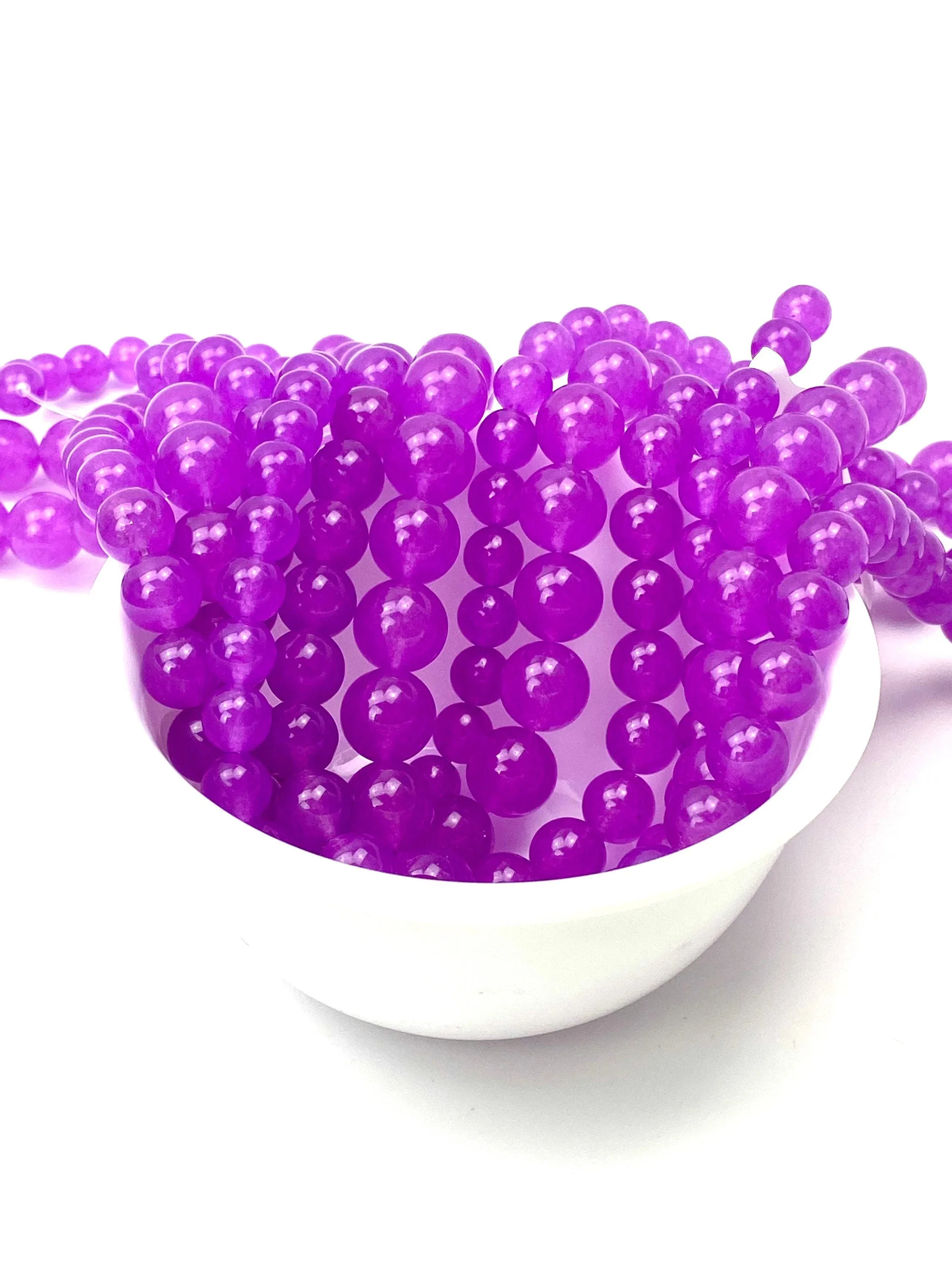 Karen, light purple jade bead strand, SKU#A29