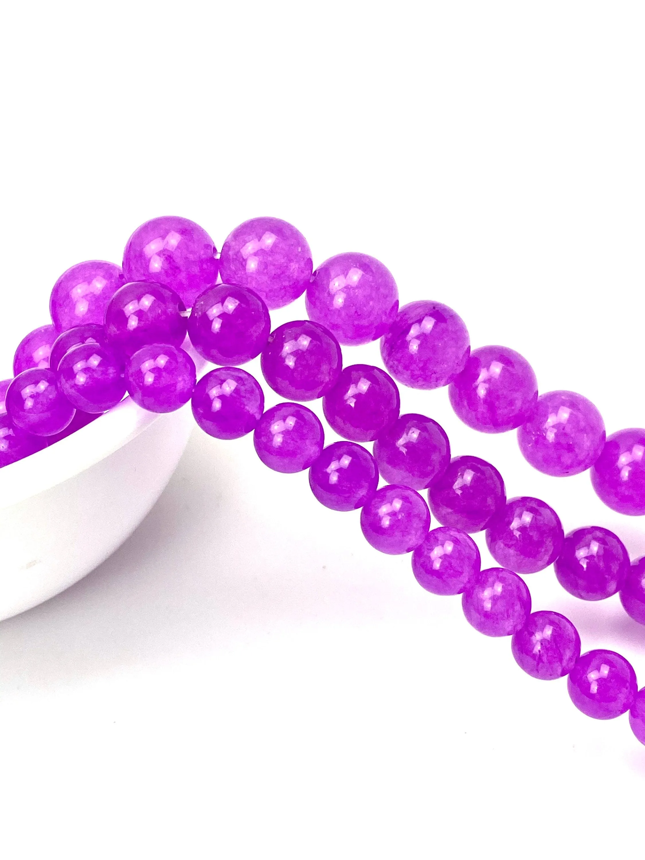 Karen, light purple jade bead strand, SKU#A29