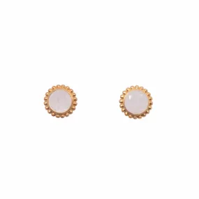 Karma Post Rainbow Moonstone 24K Gold Vermeil Earrings