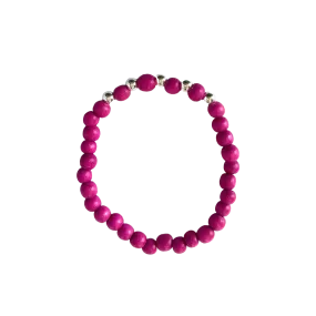 Kenley Sterling Silver Pink Twilight Wood 6mm Bracelet