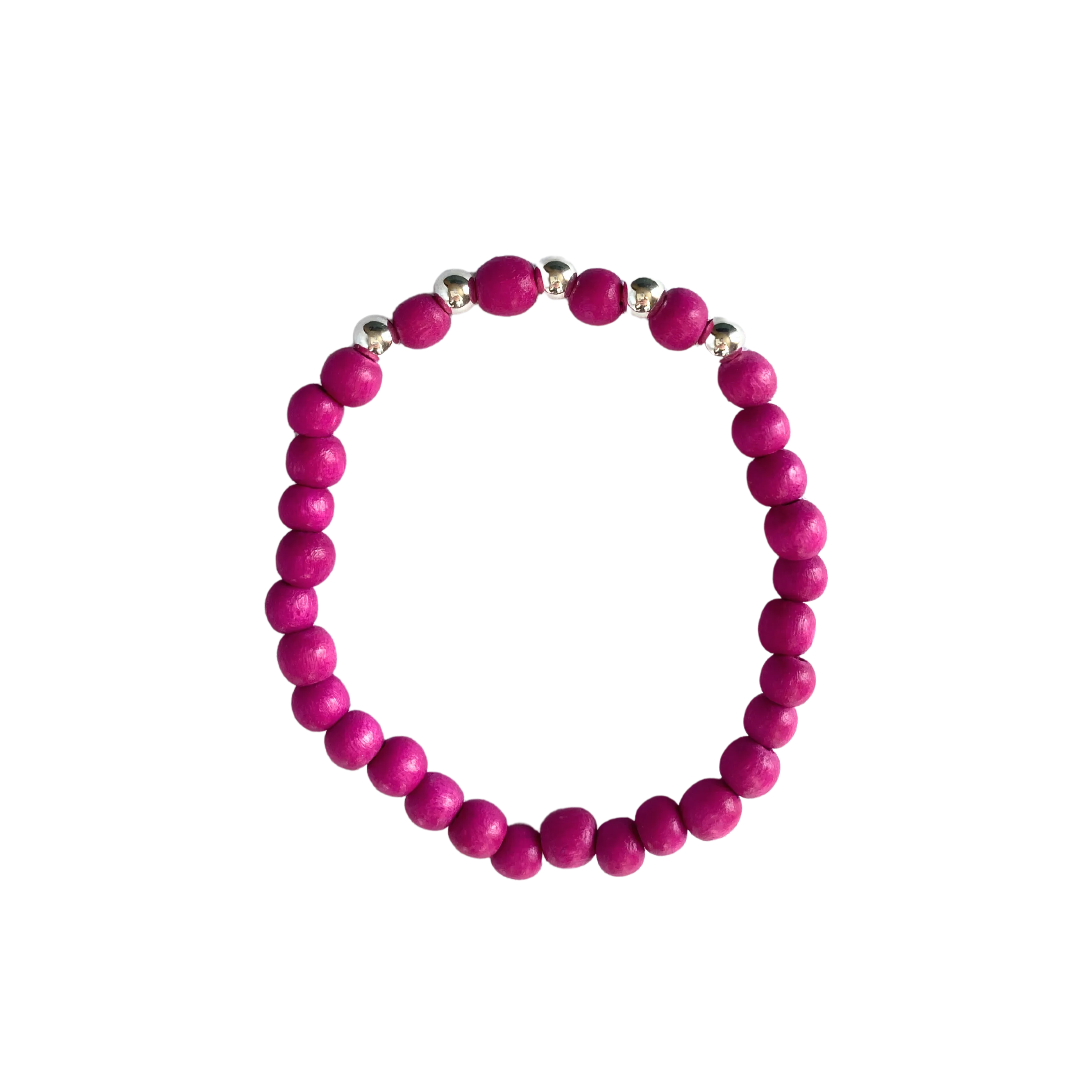 Kenley Sterling Silver Pink Twilight Wood 6mm Bracelet