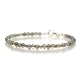 Labradorite and Sterling Silver Bracelet with Sterling Silver Trigger Clasp