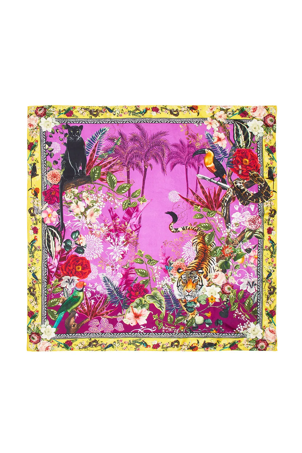 LARGE SQUARE SCARF JUNGLE LANGUAGE