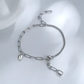 Letter Brand Tassel Asymmetric Small Lock Bracelet