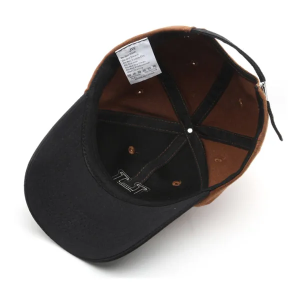 Letter H Embroidery Brown and Black Adjustable Baseball Cap 字母 H 刺繡棕色黑色可調節棒球帽 KCHT2403