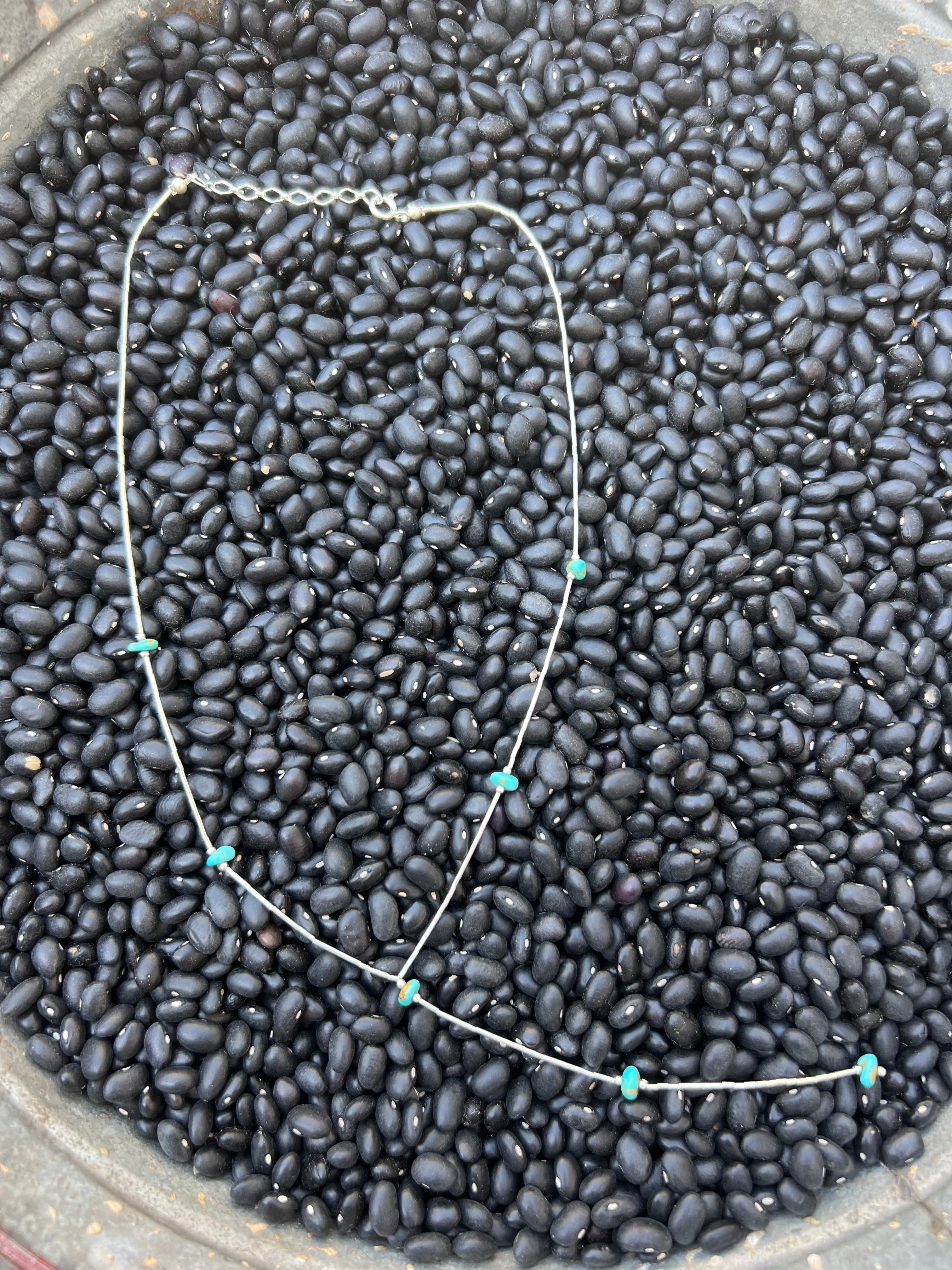 Liquid Silver Nugget Lariat Necklace
