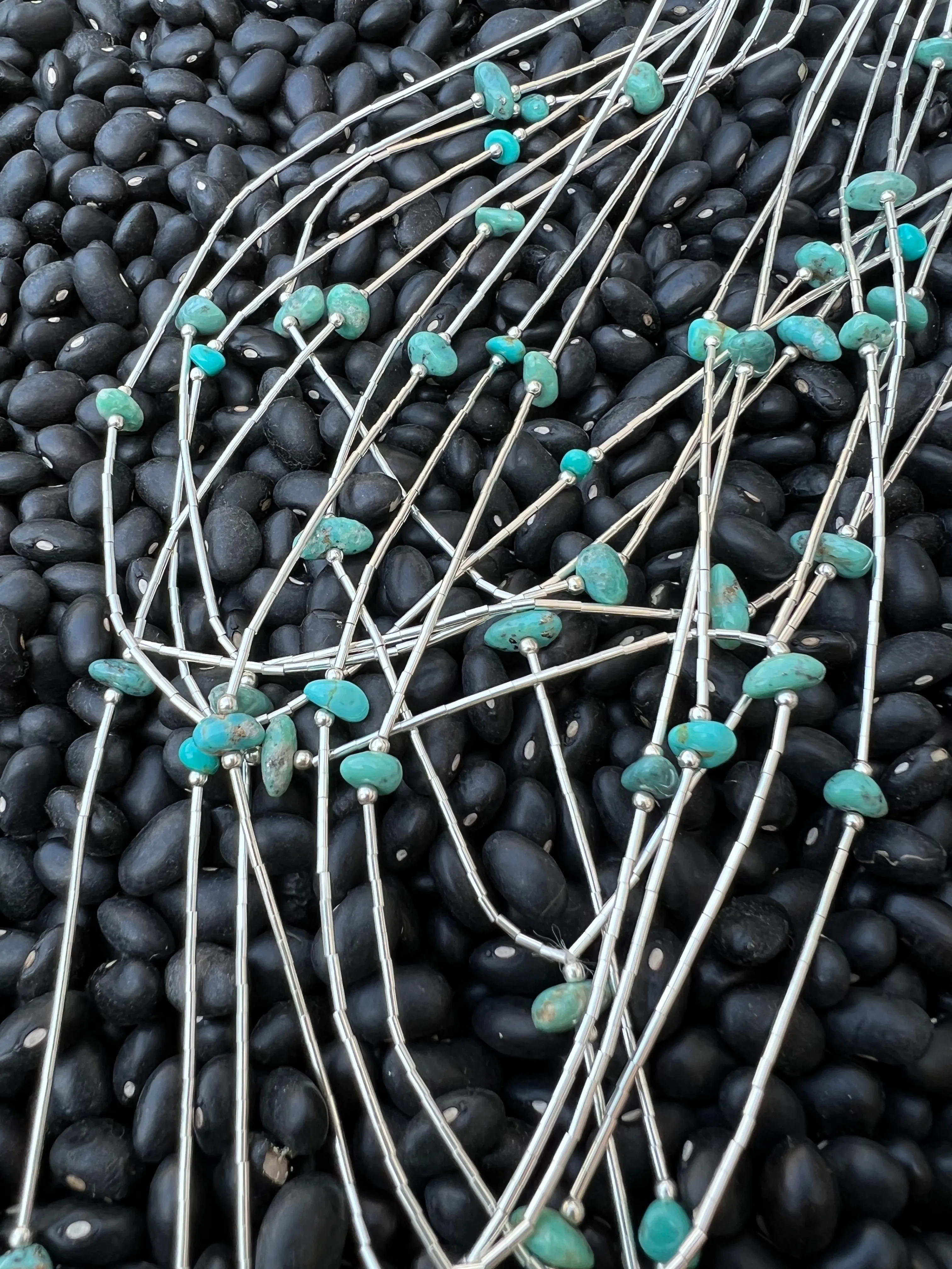 Liquid Silver Nugget Lariat Necklace
