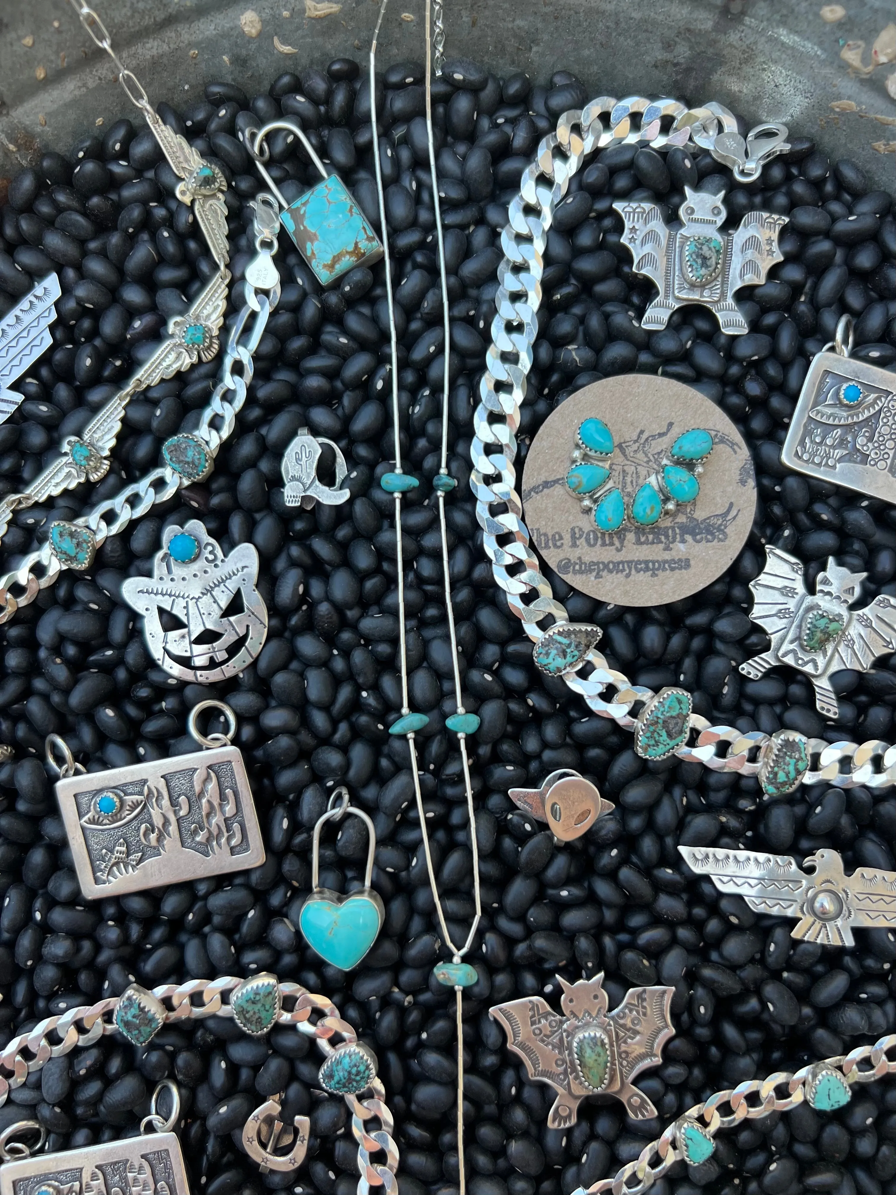 Liquid Silver Nugget Lariat Necklace